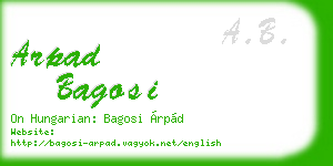 arpad bagosi business card