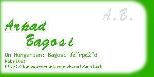 arpad bagosi business card